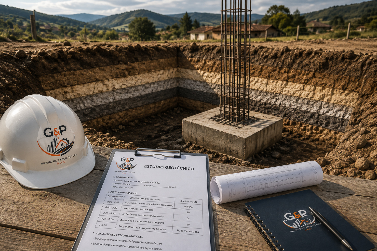 Muro de contención en obra