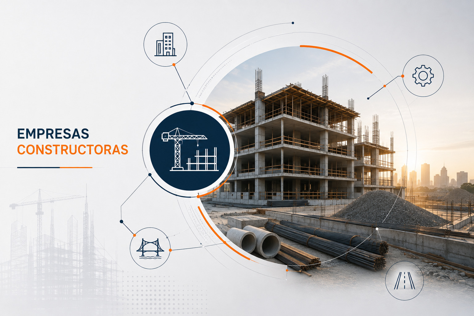 Maquinaria de construcción en vía